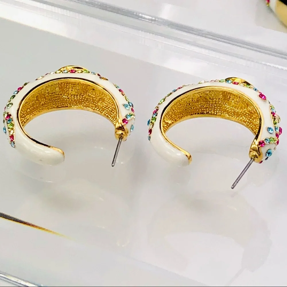 ROSS SIMONS SWAROVSKI CRYSTAL 18K GOLD OVER STERLING BRACELET EARRINGS RING - Picture 11 of 15